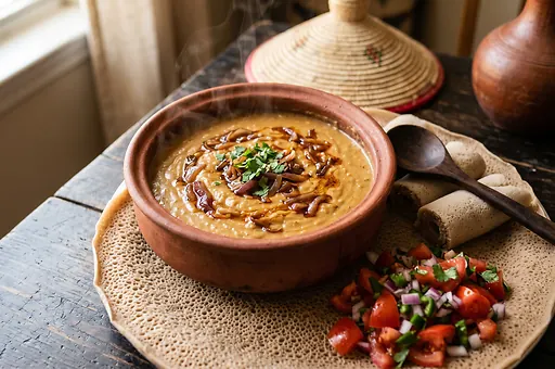Ethiopian chickpea curry shiro wat