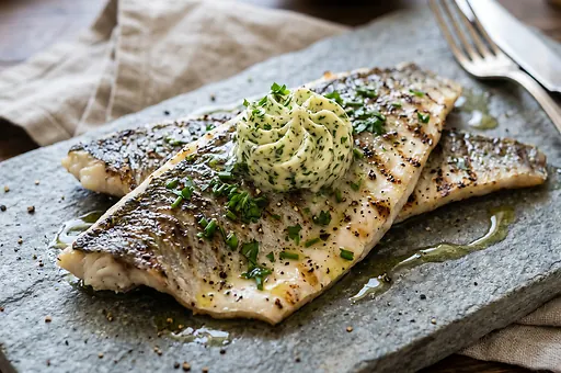 Grilled Pike with Herb Butter