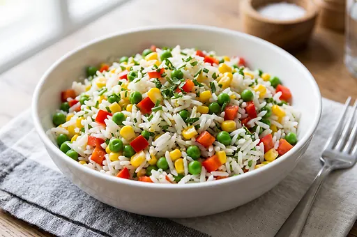 Rice Salad with Peas and Corn