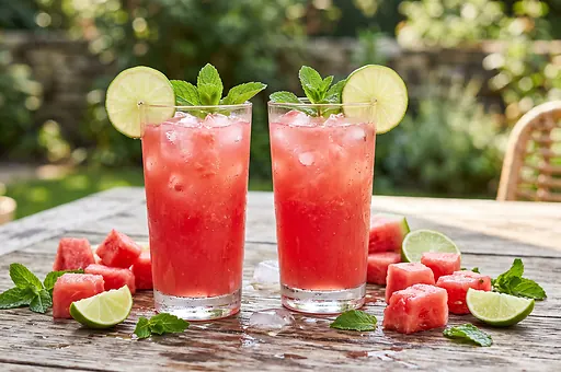 Watermelon Cooler with Lime and Mint