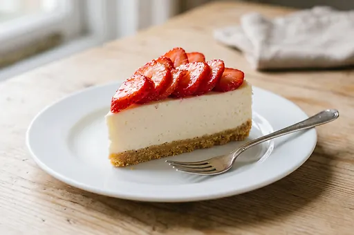 Creamy no-bake strawberry cheesecake