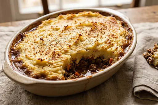 Pasterska zapiekanka z jagnięciną i puree ziemniaczanym