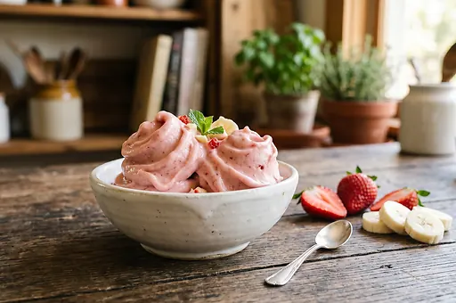 Truskawkowo-bananowy nice cream