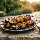 Grilled Chicken Skewers with Herbed Yogurt Dip