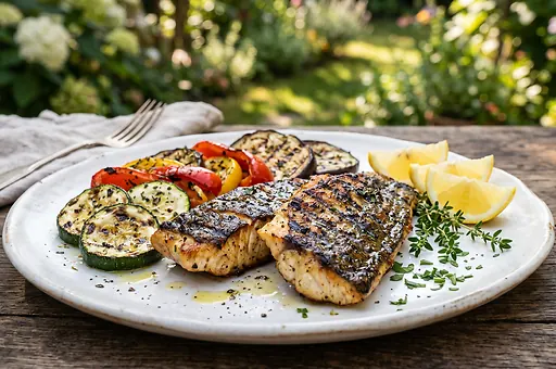 Grilled Catfish with Lemon and Herbs