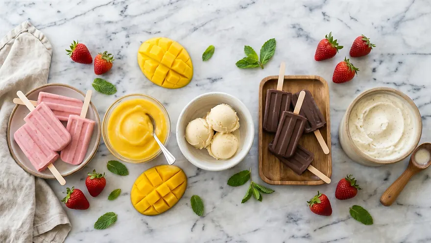 Domowe lody na patyku i kremowe lody bez maszynki