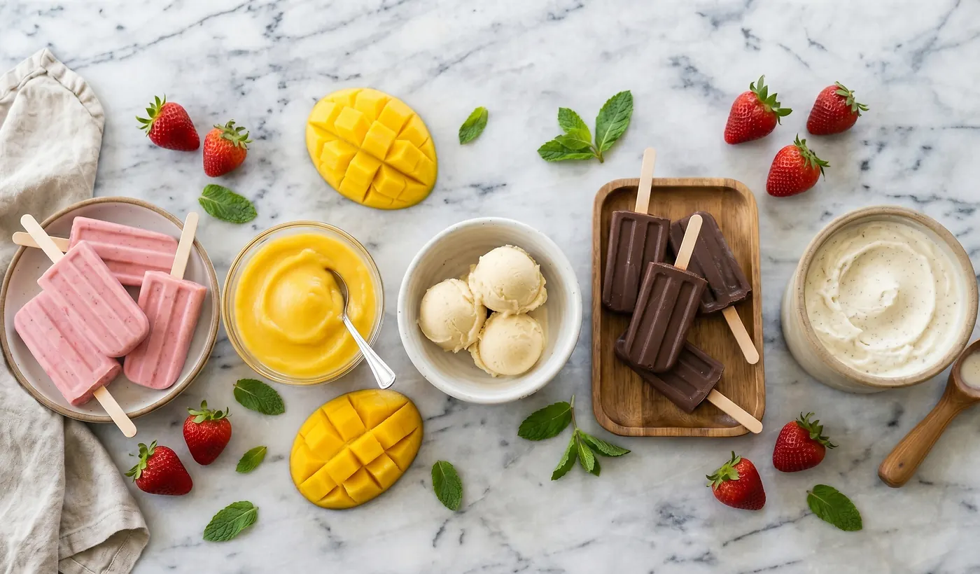 Domowe lody na patyku i kremowe lody bez maszynki