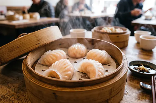 Kantońskie har gow z krewetkami