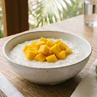 Coconut Milk Rice Porridge with Mango