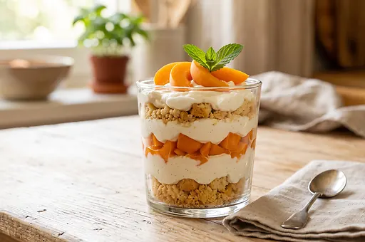 Apricot mascarpone parfait