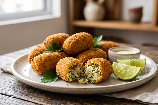 Smažené rybí krokety bolinho de bacalhau