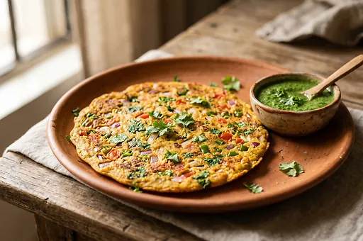 Besan chilla cícerová palacinka