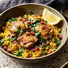 Paella walencka z kurczakiem i jamónem