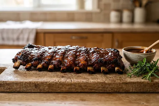 Grilled Pork Ribs in BBQ Sauce