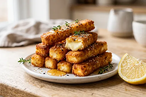 Chrupiący halloumi z frytkownicy beztłuszczowej