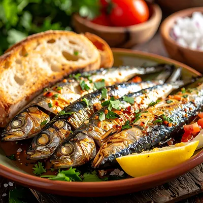 Sardinhas Assadas - grilled sardines