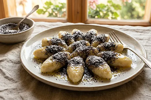 Potato Dumplings with Poppy Seeds and Butter