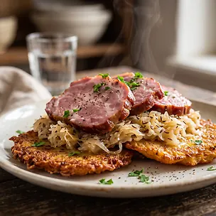 Cmunda po Kaplicku, Czech Potato Pancake With Sauerkraut