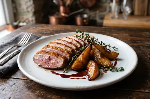 Duck Breast with Caramelized Pears