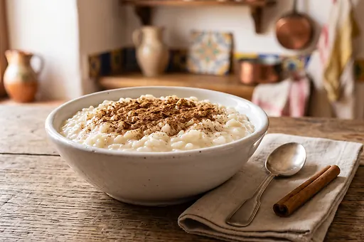 Arroz con leche, Spanish rice pudding with cinnamon and citrus