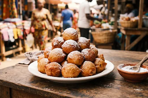 Nigerian sweet fried dough balls puff puff