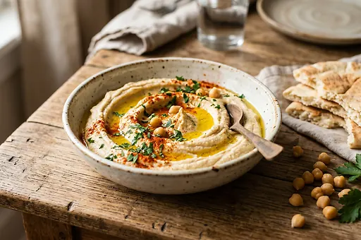 Homemade hummus