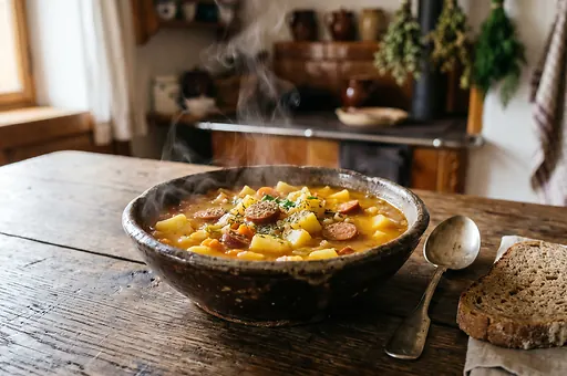 Czech Frankfurter Sausage Soup