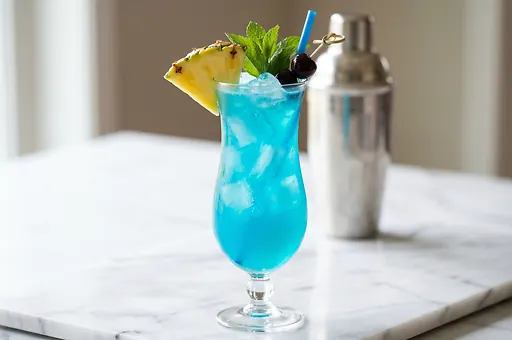 Blue Hawaii with Rum and Curaçao