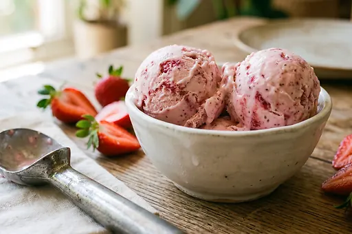 Lody truskawkowe bez maszynki