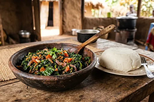 Kenyan braised greens sukuma wiki