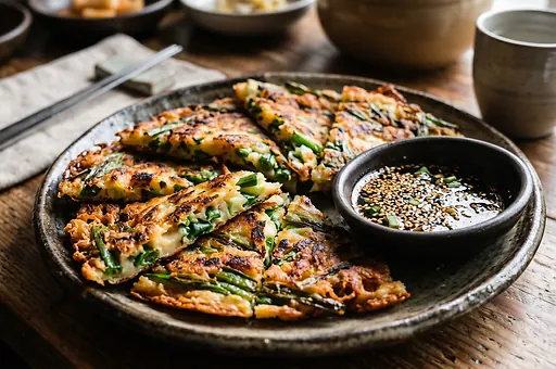 Kórejská palacinka pajeon s jarnou cibuľkou