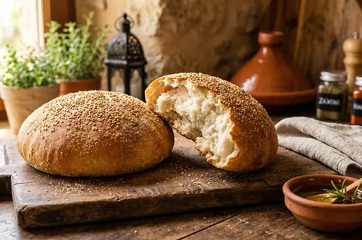 Moroccan khobz bread