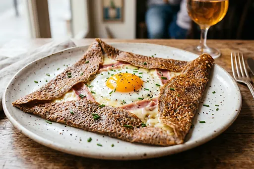 Galette Complète with Ham, Egg and Cheese