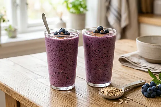 Blueberry oat smoothie
