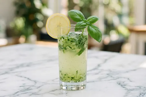 Lemoniada ogórkowa z bazylią