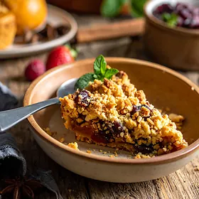 Crumble - fruit dessert with crispy topping