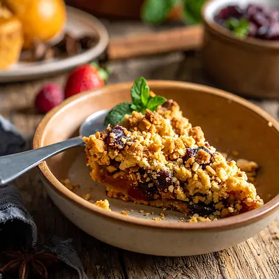 Crumble - fruit dessert with crispy topping