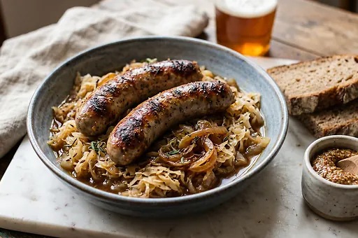 Bratwurst with Sauerkraut