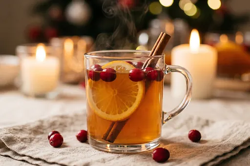 Non-Alcoholic Christmas Punch with Orange and Cinnamon