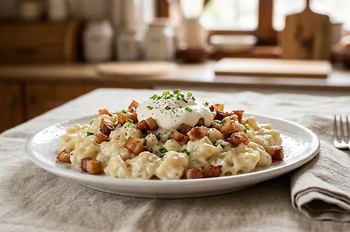Bryndza Dumplings with Bacon