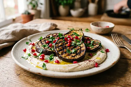 Grillowany bakłażan z dipem tahini