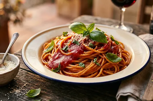 Spaghetti z sosem pomidorowym