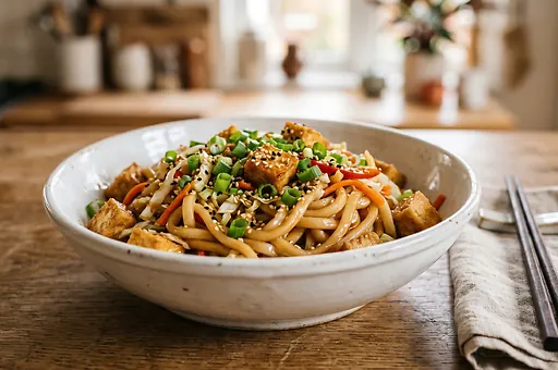 Yaki udon s křupavým tofu