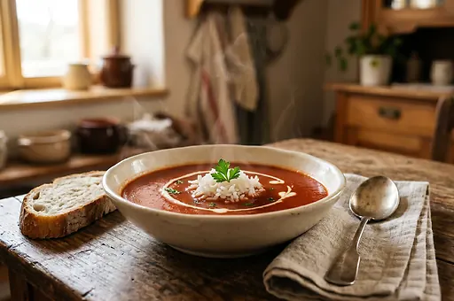 Czech Tomato Soup with Rice