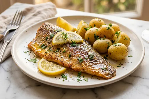 Butter-Fried Trout with Crispy Skin