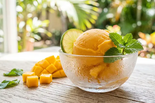 Mango Sorbet Without an Ice Cream Maker