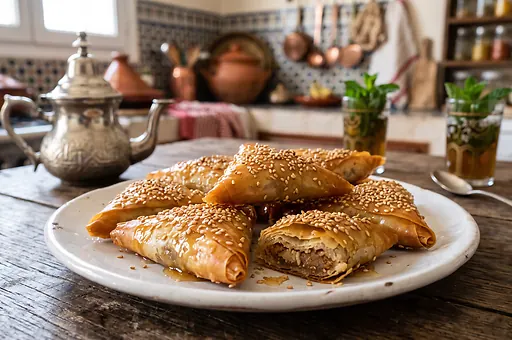 Moroccan filo pastry briouats