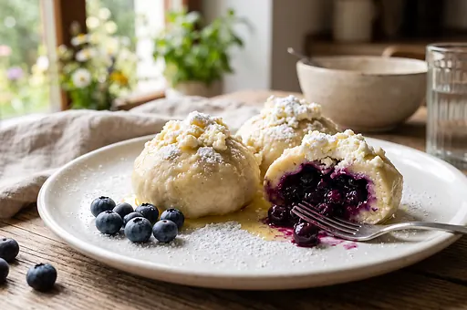 Blueberry Fruit Dumplings