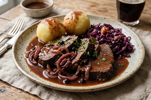 Sauerbraten s červeným zelím