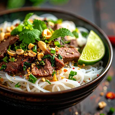 Bún bò nam bộ - vietnamský rezancový šalát s hovädzím